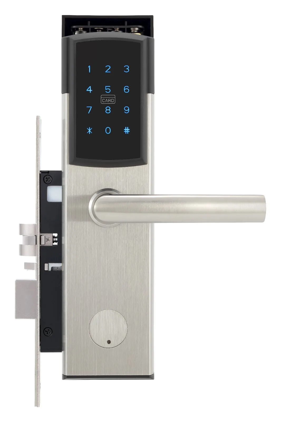 Silver smart lock front view